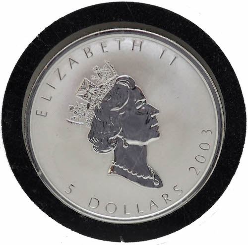 Elezibeth Silver Coin - Royal Canadian Mint Maple Leaf silver coin